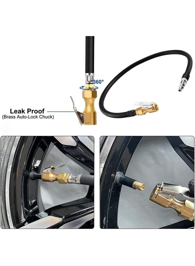 LAMAY Inflatable Extension Rubber Hose,Tire Inflator Extension Tube Tyre Pump Quick Inflation Chuck Adapter Hose Quick-Inflation Clip,with Clip for Car,Bike,Truck Shrader Valve (Size : 20CM) - Image 5